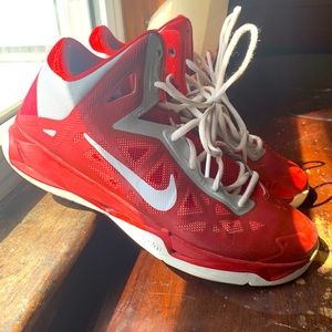 Womens Red Nike basketball shoes